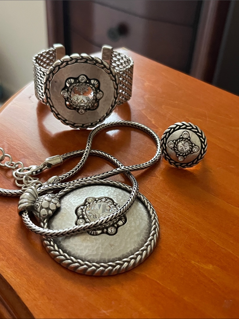 Brighton Galadriel 3-Piece Jewelry Set – Silver-Plated Necklace, Bracelet & Ring